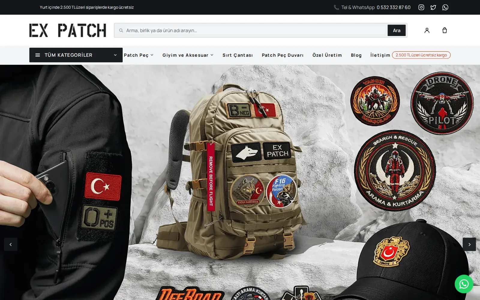 Ex Patch mağazası ana sayfası