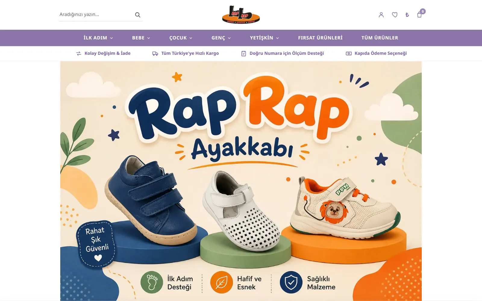 Rap Rap Ayakkabı mağazası ana sayfası